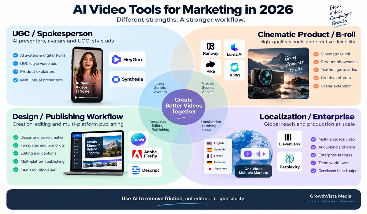 best AI video generators for marketing infographic