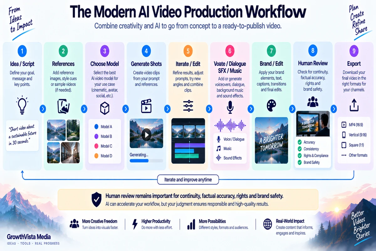 Best AI video generators modern production workflow with human review