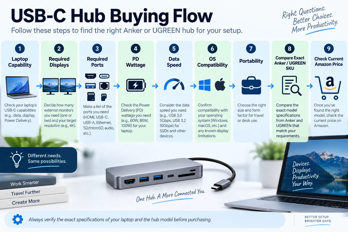 Anker versus UGREEN USB-C hub buying flow