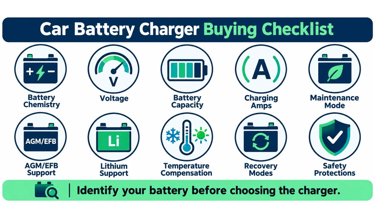 Car battery charger buying checklist