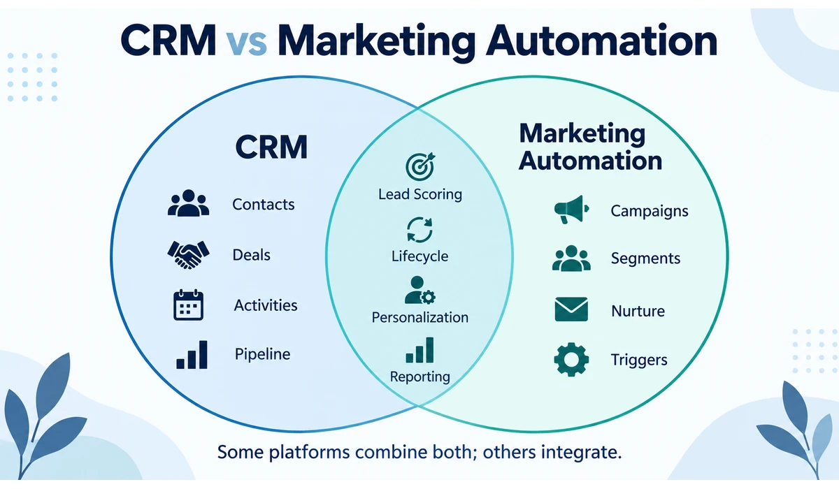 CRM vs marketing automation comparison