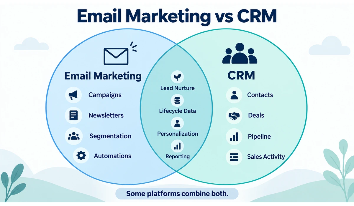 Email marketing software vs CRM comparison