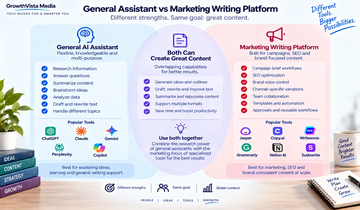 General AI assistant versus marketing writing platform