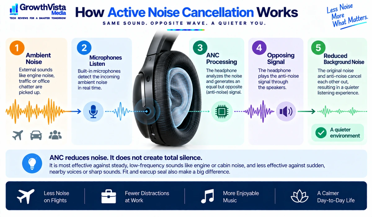 How active noise cancellation works in headphones