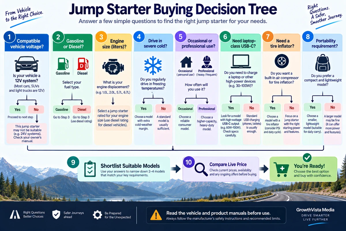 How to choose a jump starter complete buyer decision tree