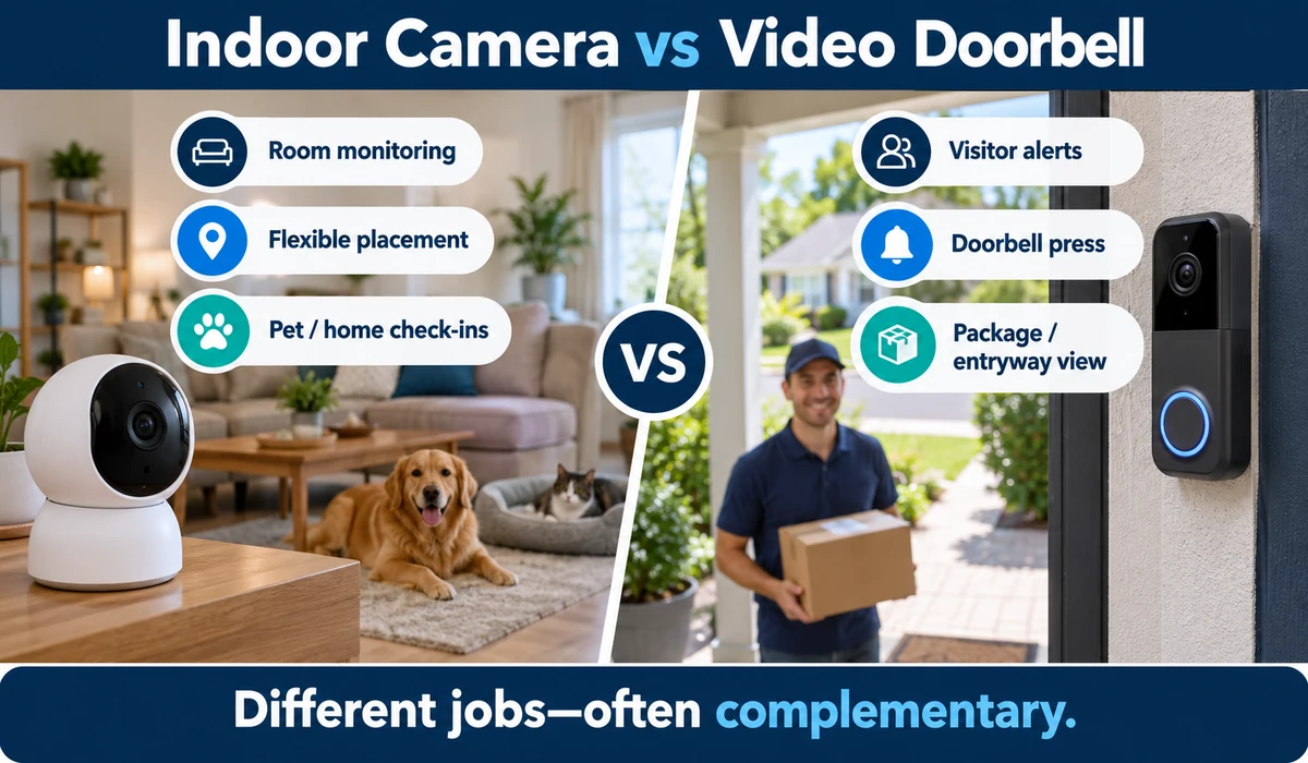 Indoor security camera vs video doorbell comparison