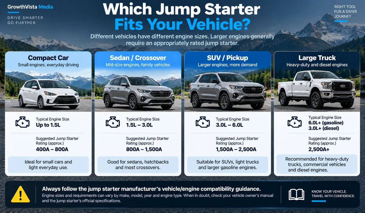 best portable jump starters engine size guide