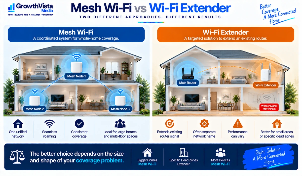 Mesh Wi-Fi vs Wi-Fi extender comparison