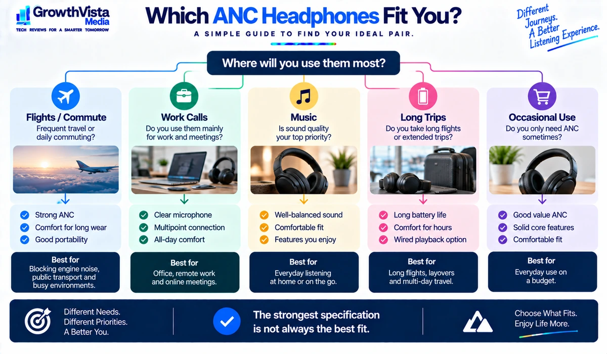Noise-cancelling headphones decision guide by use case