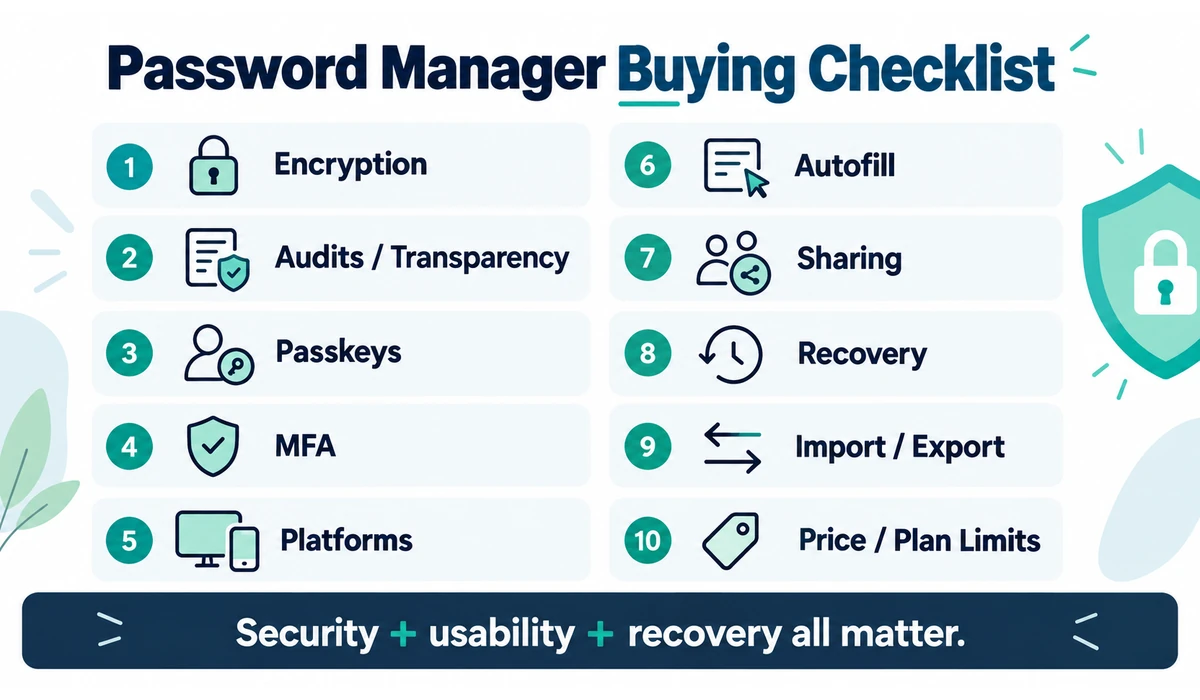 Password manager buying checklist