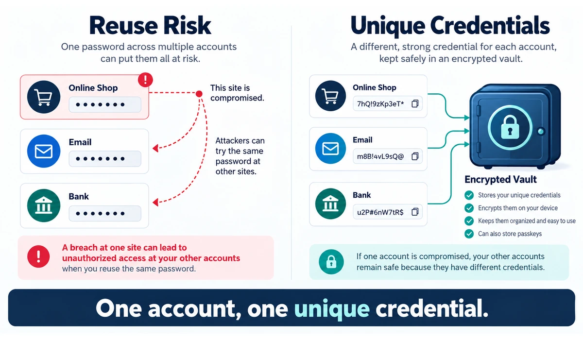 Secure password manager setup workflow