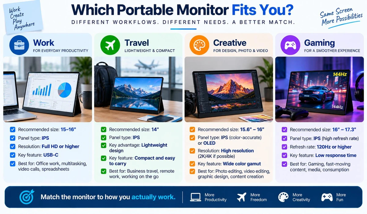 Portable monitor recommendations by buyer type