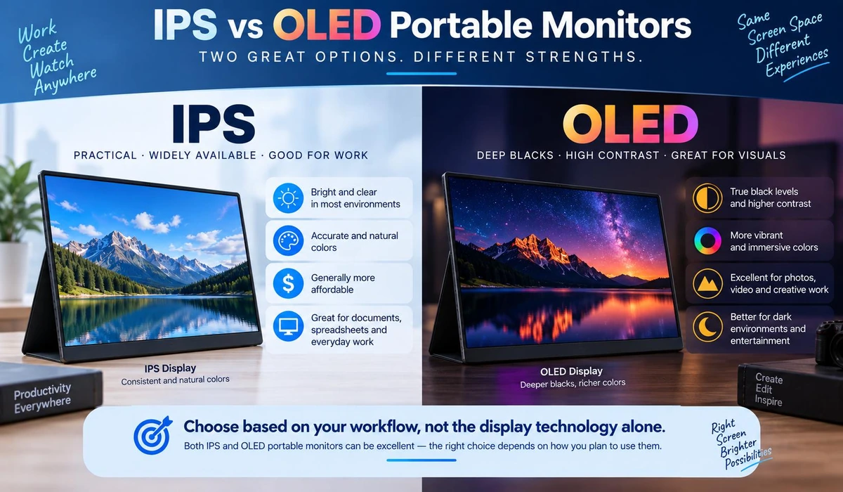IPS vs OLED portable monitor comparison