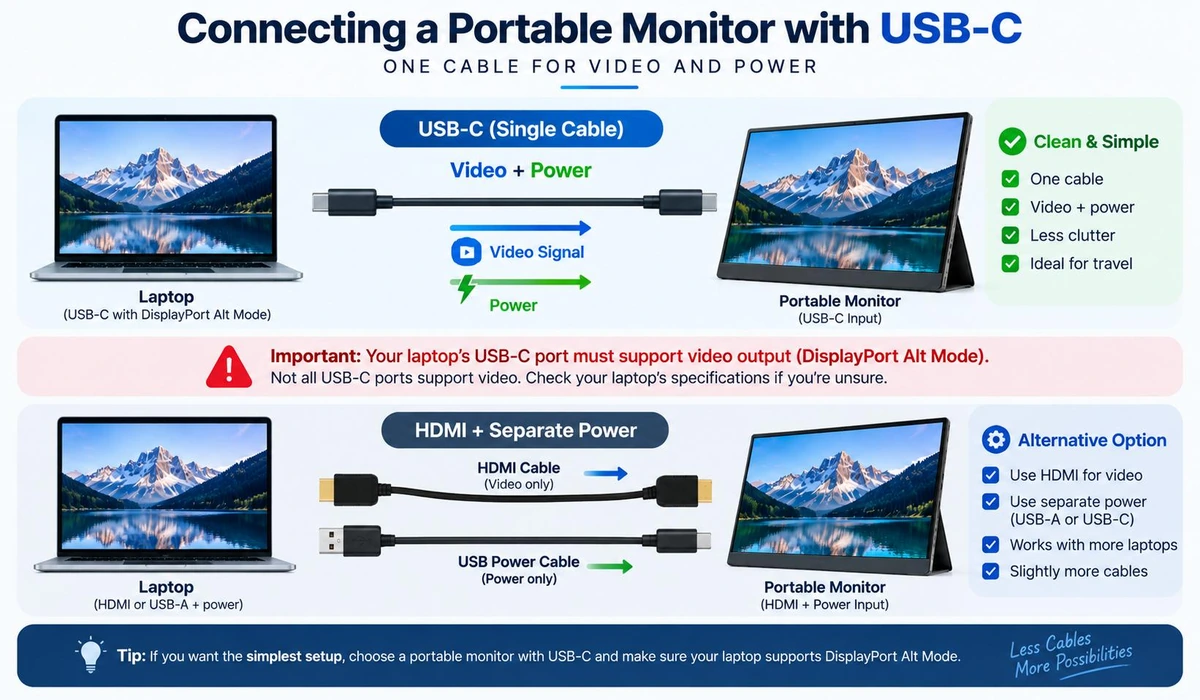 USB-C portable monitor connection and compatibility guide