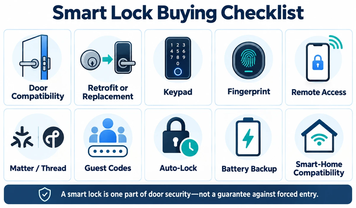 Smart lock buying checklist for keyless home access