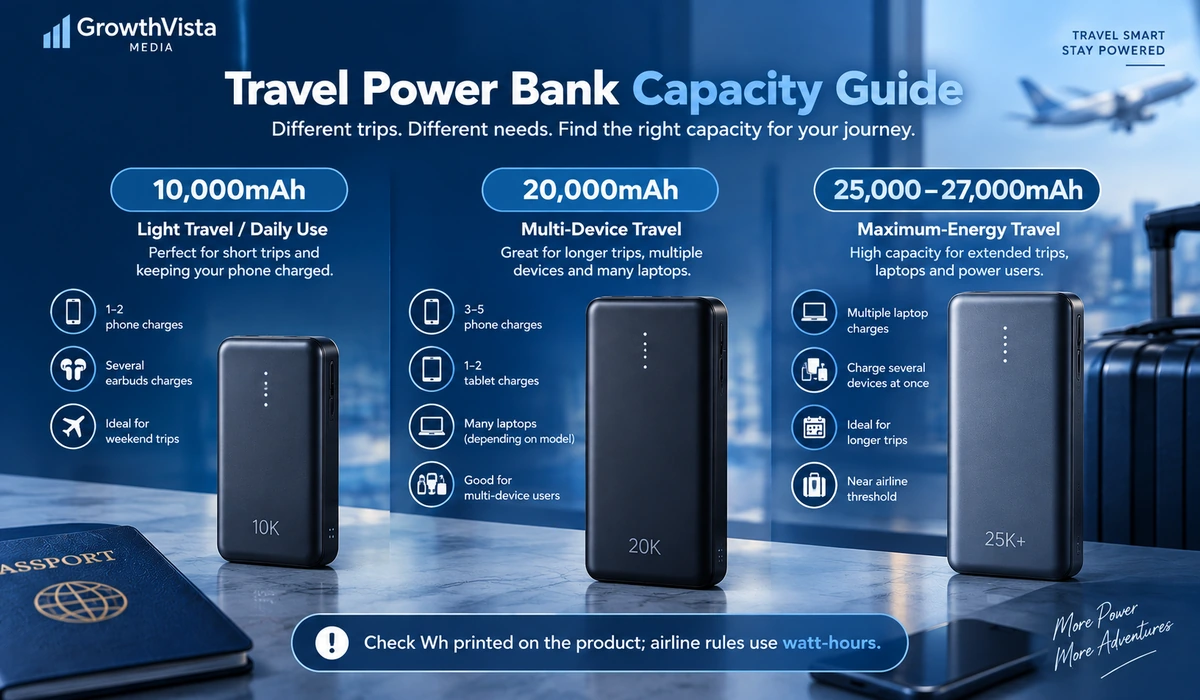 Travel power bank capacity guide