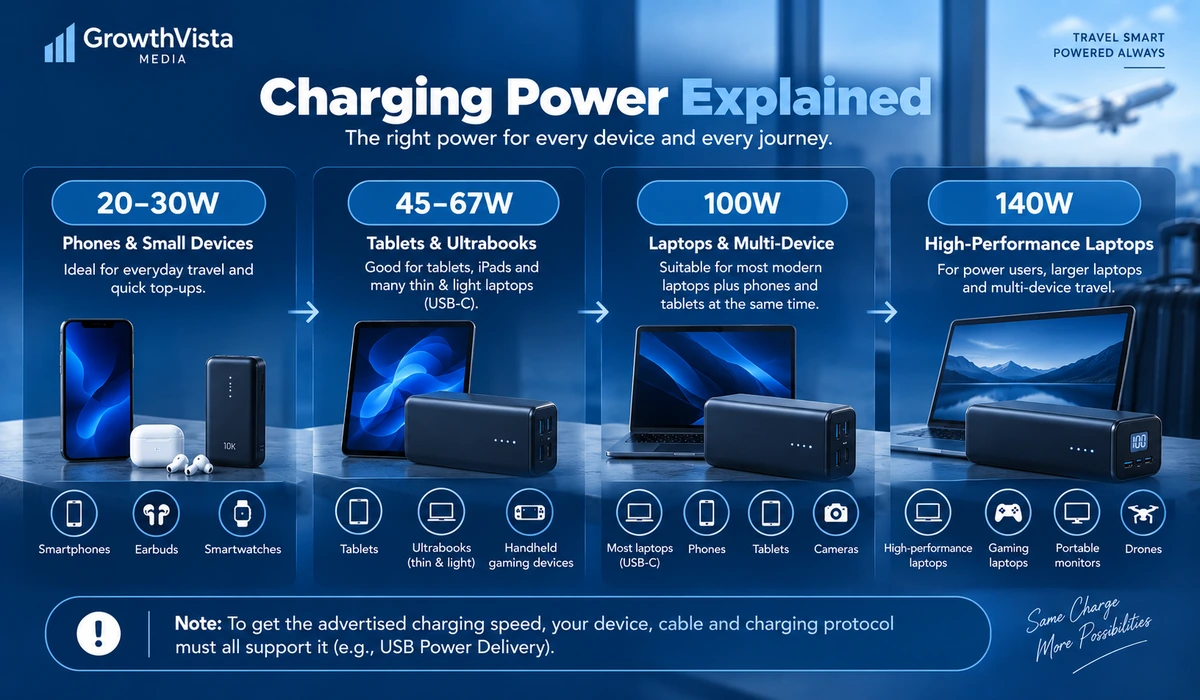 Travel power bank output wattage guide
