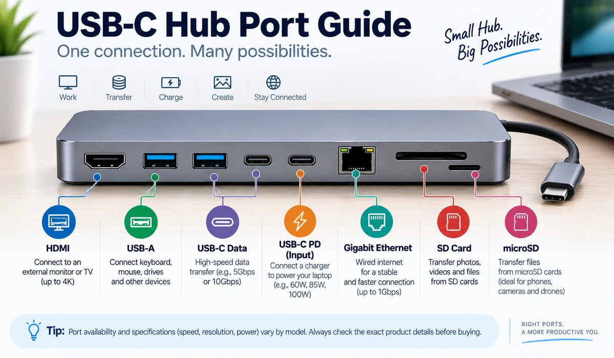 USB-C hub port guide