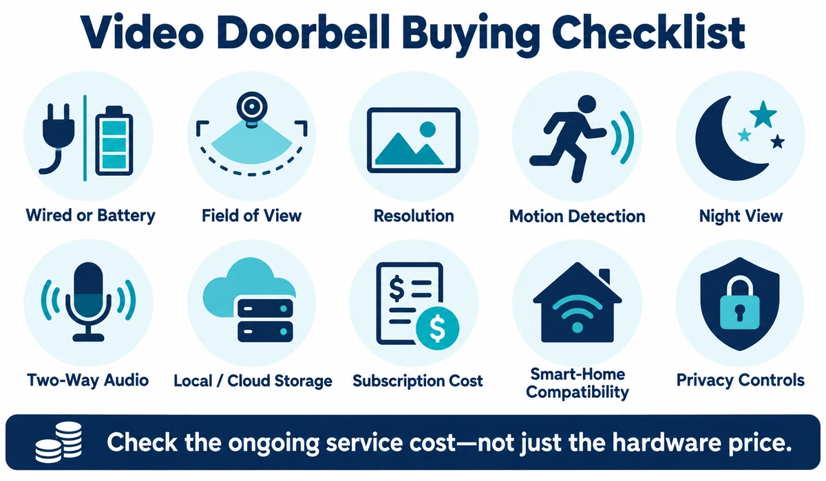 Video doorbell buying checklist for home security