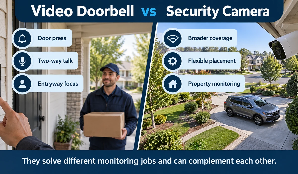 Video doorbell vs security camera comparison