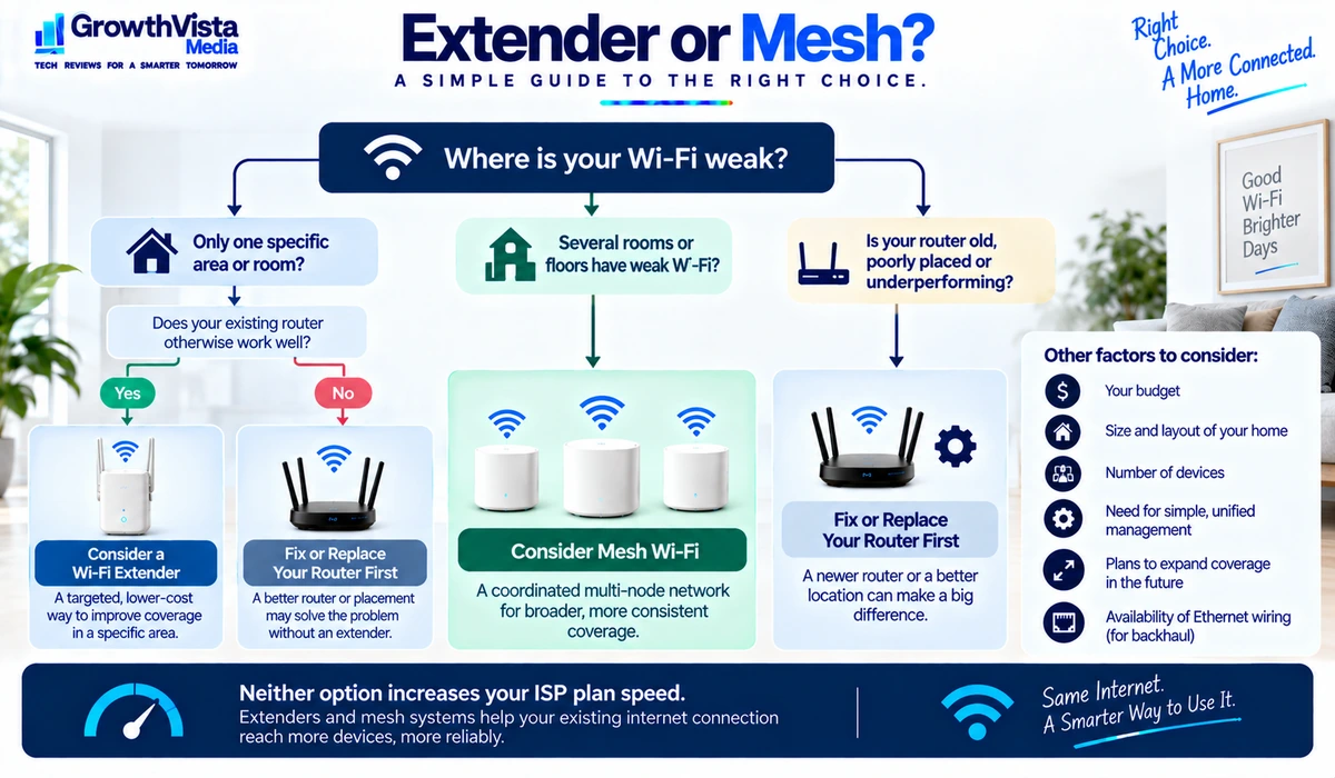 Wi-Fi extender vs mesh Wi-Fi decision tree