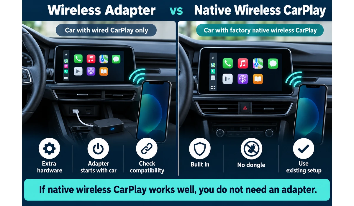 Wireless CarPlay adapter vs native wireless CarPlay