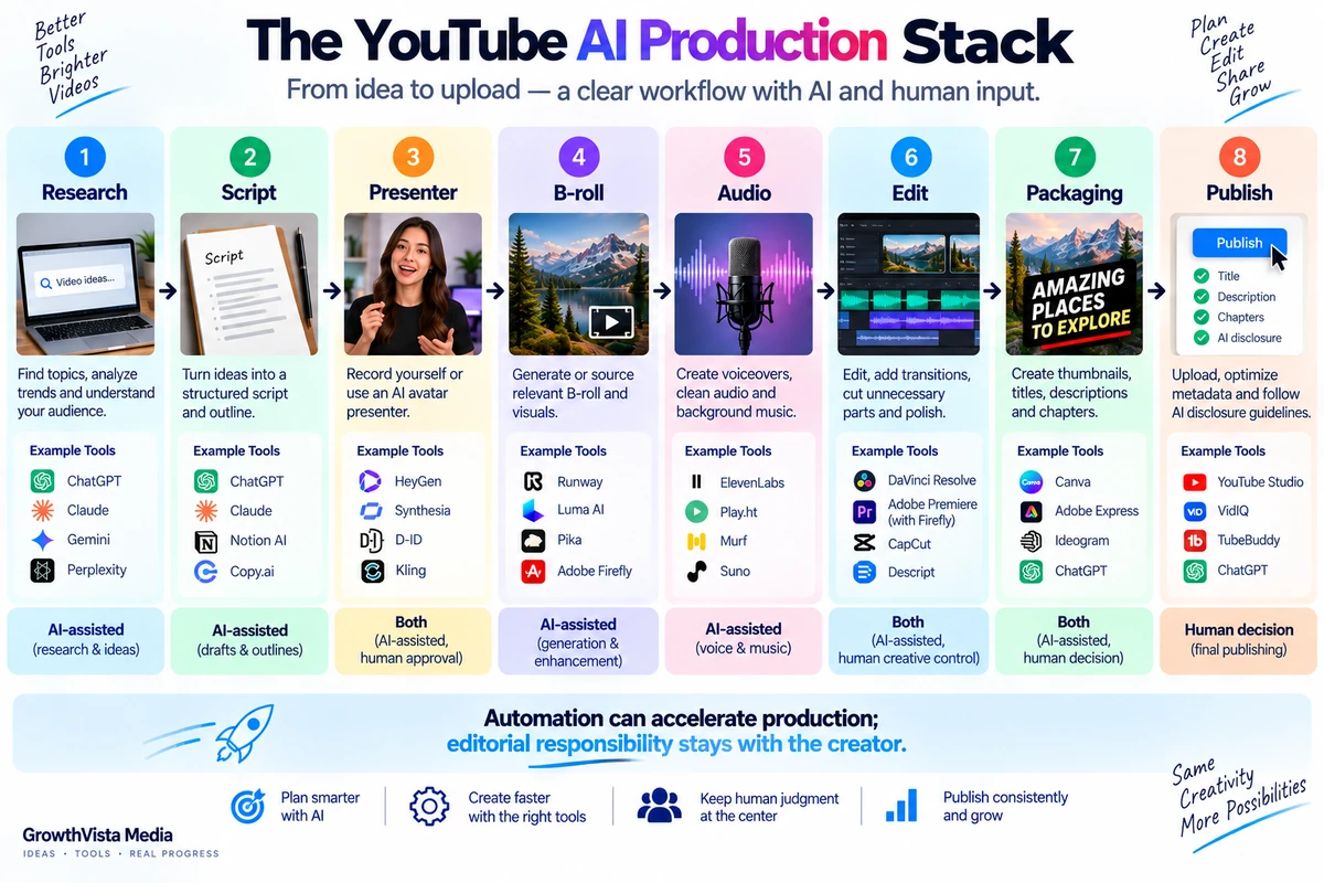 Best AI video generators for YouTube production stack with AI-assisted and human decisions