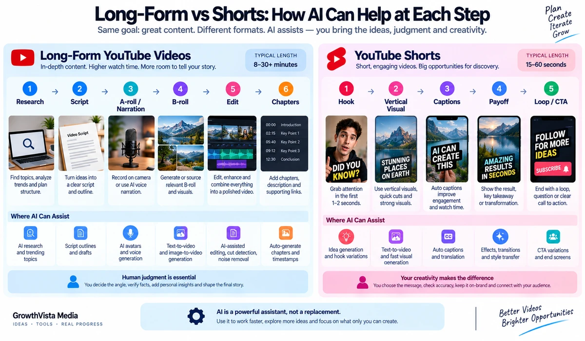 Best AI video generators for YouTube long-form versus Shorts workflow