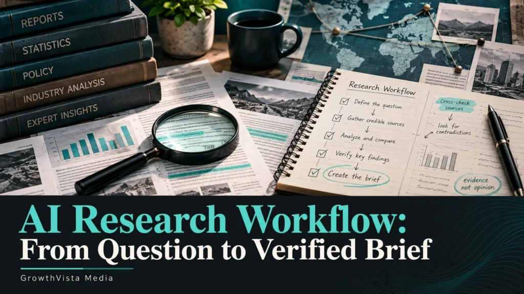 AI Research Workflow: From Question to Verified Brief featured editorial cover