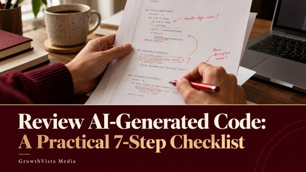 Review AI-Generated Code: A Practical 7-Step Checklist featured editorial cover
