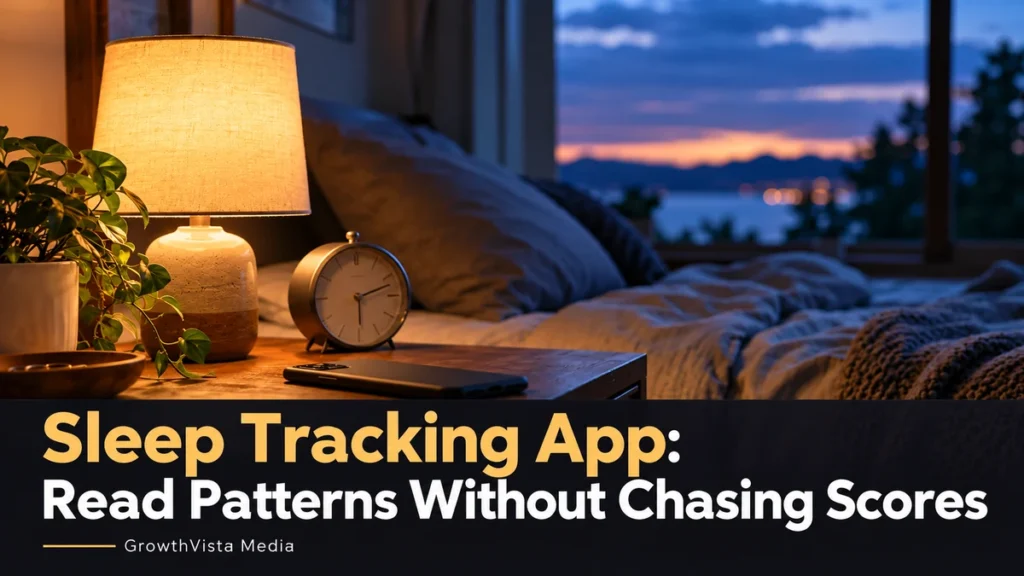 Sleep Tracking App: Read Patterns Without Chasing Scores: title over an editorial scene