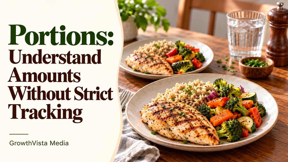 Portions: Understand Amounts Without Strict Tracking: title over an editorial scene